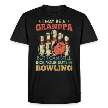 Bowling Men Peut-être une chemise drôle de grand-père - T-shirt Premium bio Homme - noir - Devant - Nico (187cm)