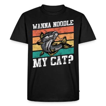 Noodler veut Noodle my Cat Waller Fishing - T-shirt Premium bio Homme - noir - Devant - Nico (187cm)