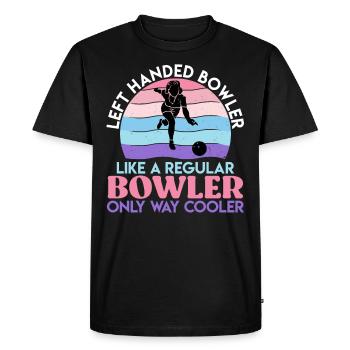 Joueur de quilles Gaucher Bowling Girl - T-shirt Premium bio Homme - noir - Devant - Nico (187cm)