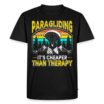 Le parapente moins cher que le vol en parapente thérapeutique - T-shirt Premium bio Homme - noir - Devant - Nico (187cm)