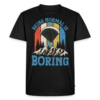 Parapente Être normal est ennuyeux - T-shirt Premium bio Homme - noir - Devant - Nico (187cm)