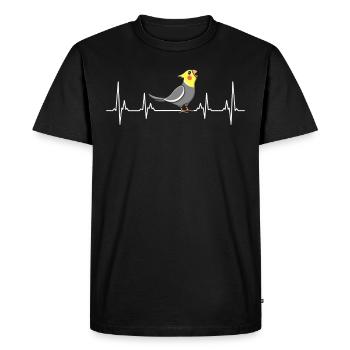 palpitations cockatiel amoureux des oiseaux perruche perruche - T-shirt Premium bio Homme - noir - Devant - Nico (187cm)