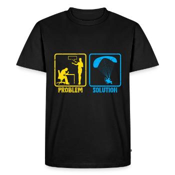 Gleitschirmflieger Problem Solution Paraglider - Men's Premium Organic T-Shirt - black - Front - Nico (187cm)