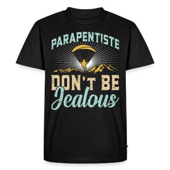 Parapentiste Parapentiste Ne soyez pas jaloux - T-shirt Premium bio Homme - noir - Devant - Nico (187cm)