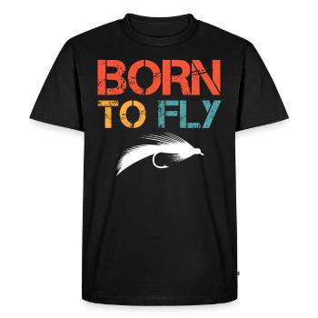 Pêche à la mouche Born to Fly Angler Chasse au poisson - T-shirt Premium bio Homme - noir - Devant - Nico (187cm)