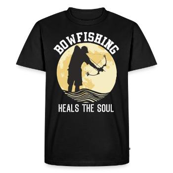 Bowfishing Heals the Soul Bow Fishing - Men's Premium Organic T-Shirt - black - Front - Nico (187cm)