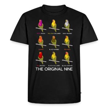 Love Birds Les neuf tourtereaux originaux Perroquet - T-shirt Premium bio Homme - noir - Devant - Nico (187cm)
