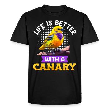 La vie est meilleure avec une volière canarienne - T-shirt Premium bio Homme - noir - Devant - Nico (187cm)