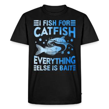 Waller Hobby Angler I fish for Catfish Catfish Fishing - Men's Premium Organic T-Shirt - black - Front - Nico (187cm)