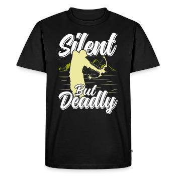 Bow Fishing Silent but Deadly Bow Fisherman - Men's Premium Organic T-Shirt - black - Front - Nico (187cm)