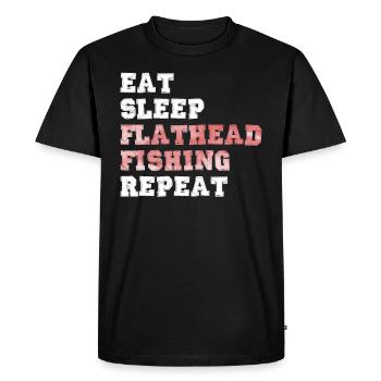Waller Angler Manger Dormir Pêche à tête plate Répéter - T-shirt Premium bio Homme - noir - Devant - Nico (187cm)