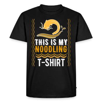 Noodler Ceci est mon T-shirt de nouilles Waller Fishing - T-shirt Premium bio Homme - noir - Devant - Nico (187cm)