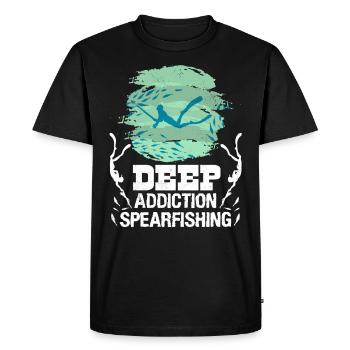 Chasse sous-marine Dépendance profonde Chasse sous-marine addictive - T-shirt Premium bio Homme - noir - Devant - Nico (187cm)
