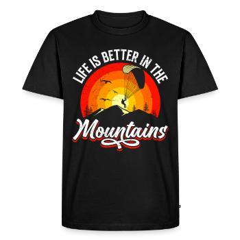 Paraglider Life is Better in the Mountain - Men's Premium Organic T-Shirt - black - Front - Nico (187cm)