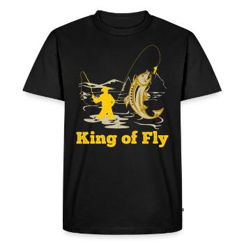 Fly Angler King of Fly fishing Fly Fishing - Men's Premium Organic T-Shirt - black - Front - Nico (187cm)