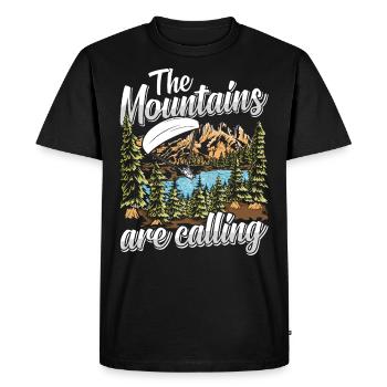 Mountaineering The Mountains are Calling - Men's Premium Organic T-Shirt - black - Front - Nico (187cm)