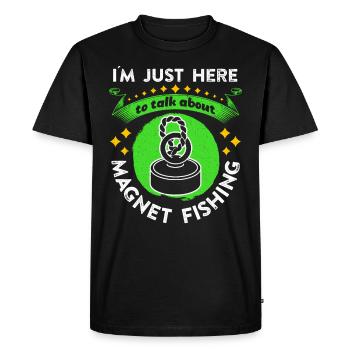 Magnetfisher: Here to talk about magnet fishing - Men's Premium Organic T-Shirt - black - Front - Nico (187cm)