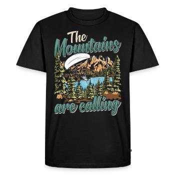 Mountaineering The Mountains are Calling - Men's Premium Organic T-Shirt - black - Front - Nico (187cm)