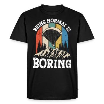 Parapente Être normal est ennuyeux - T-shirt Premium bio Homme - noir - Devant - Nico (187cm)