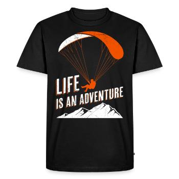 Paragliding Life is an adventure - Men's Premium Organic T-Shirt - black - Front - Nico (187cm)