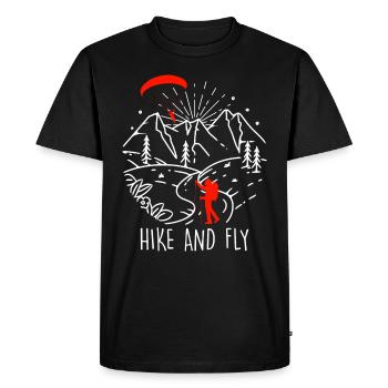 Randonnée en parapente et alpinisme en vol - T-shirt Premium bio Homme - noir - Devant - Nico (187cm)
