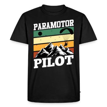 Paramotor Pilot Paraglider Paragliding - Men's Premium Organic T-Shirt - black - Front - Nico (187cm)