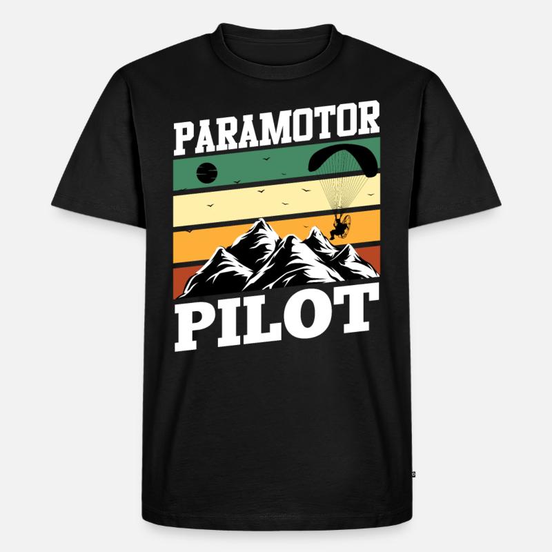 Paramotor Pilot Gleitschirmflieger Paragliding - Männer Premium Bio T-Shirt - Schwarz