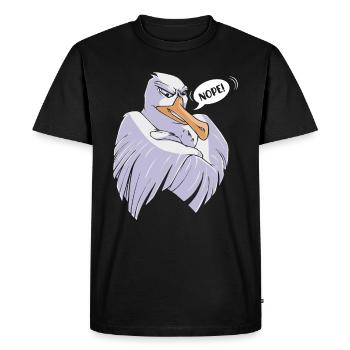 Mouettes têtues NOPE! Oiseau côtier Mouette - T-shirt Premium bio Homme - noir - Devant - Nico (187cm)