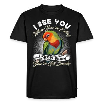 Liebesvogel Je peux voir quand vous mangez des tourtereaux - T-shirt Premium bio Homme - noir - Devant - Nico (187cm)