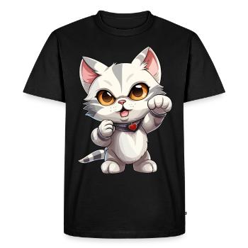 Chat Super-héros Anime Supercat Chaton chaton - T-shirt Premium bio Homme - noir - Devant - Nico (187cm)