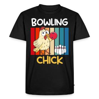 Bowling Chicken Bowling Player Women Bowling Alley - Men's Premium Organic T-Shirt - black - Front - Nico (187cm)