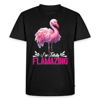 Flamingo Women I ́m totally Flamazing Flamingos - Men's Premium Organic T-Shirt - black - Front - Nico (187cm)