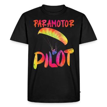 Paramotor Pilot Paraglider Shirt - Men's Premium Organic T-Shirt - black - Front - Nico (187cm)