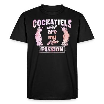 Les perruches sont ma passion Cockatiels - T-shirt Premium bio Homme - noir - Devant - Nico (187cm)