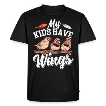 Zebra Finch My Kids have Wings Finch Bird - Men's Premium Organic T-Shirt - black - Front - Nico (187cm)