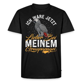 Gris africain Je préférerais être avec mon - T-shirt Premium bio Homme - noir - Devant - Nico (187cm)