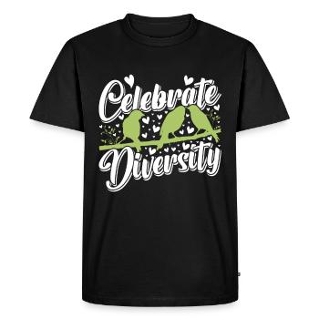 Canaries Celebrate Diversity Canary - Men's Premium Organic T-Shirt - black - Front - Nico (187cm)