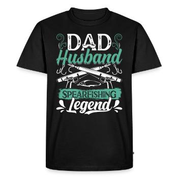 Papa Mari Légende de la chasse sous-marine Pères Maris - T-shirt Premium bio Homme - noir - Devant - Nico (187cm)