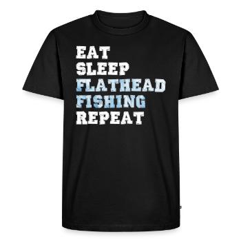 Waller Angler Manger Dormir Pêche à tête plate Répéter - T-shirt Premium bio Homme - noir - Devant - Nico (187cm)