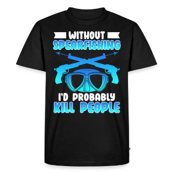 Pêche sous-marine Sans chasse sous-marine, je tuerais des gens - T-shirt Premium bio Homme - noir - Devant - Nico (187cm)