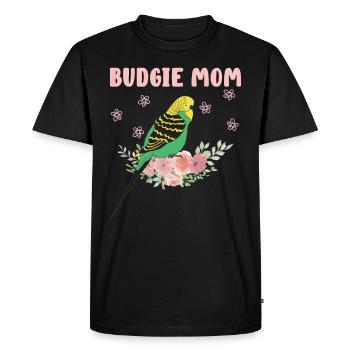 Budgie Mama Budgie Maman Perruche Oiseau Ami - T-shirt Premium bio Homme - noir - Devant - Nico (187cm)