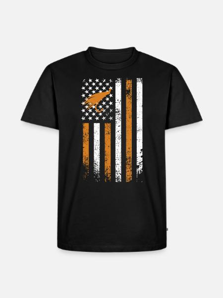 Amerika Fliegenfischen Fischjagd Angler - Männer Premium Bio T-Shirt - Schwarz