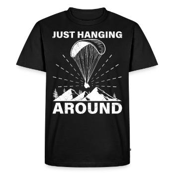 Paragliding I'm just hanging out here - Men's Premium Organic T-Shirt - black - Front - Nico (187cm)