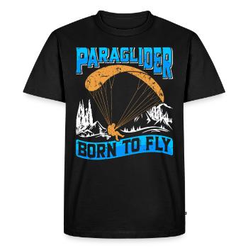 Parapente né pour voler Sport Flying - T-shirt Premium bio Homme - noir - Devant - Nico (187cm)
