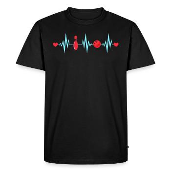 Bowling Coeur Palpitations Chemise melon Boule de bowling - T-shirt Premium bio Homme - noir - Devant - Nico (187cm)