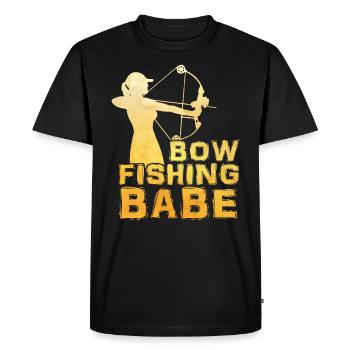 Bowfishing Babe Bow Fisherman Fish Hunting Girls - Men's Premium Organic T-Shirt - black - Front - Nico (187cm)