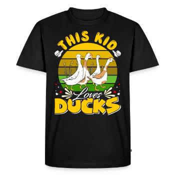 Chemise pour enfants Duck Lover Ce gamin aime les canards - T-shirt Premium bio Homme - noir - Devant - Nico (187cm)