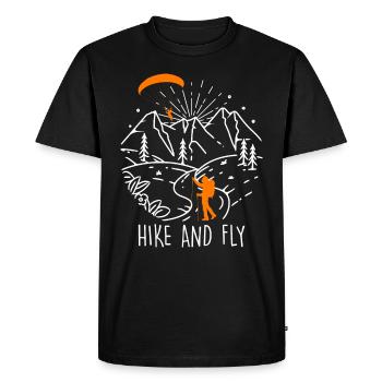 Randonnée en parapente et alpinisme en vol - T-shirt Premium bio Homme - noir - Devant - Nico (187cm)