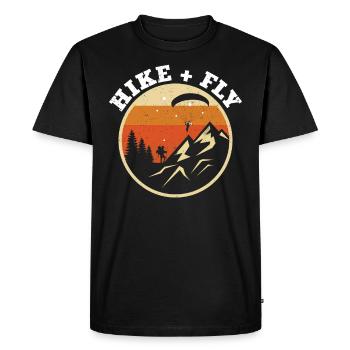 Randonnée et vol en parapente Alpinisme - T-shirt Premium bio Homme - noir - Devant - Nico (187cm)