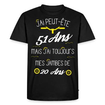51 Ans avec des jambes de 20 Ans - T-shirt Premium bio Homme - noir - Devant - Nico (187cm)